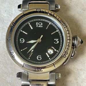 Fashion watch men battery water resistant stainless steel w/date